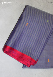 Sharvesha Signature Seven Handloom Grey Bangalore Pure Cotton Saree - Seven Sarees - Saree - Seven Sarees