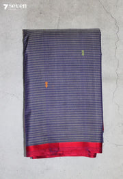 Sharvesha Signature Seven Handloom Grey Bangalore Pure Cotton Saree - Seven Sarees - Saree - Seven Sarees