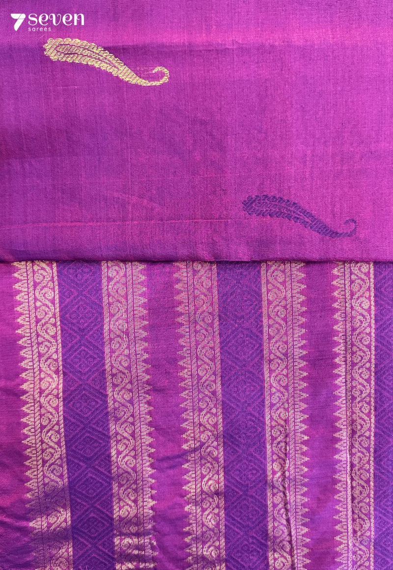 Sheer Shringar Signature Seven Handloom Pink Bangalore Vegan Silk Saree - Seven Sarees - Saree - Seven Sarees