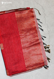 Sholika Maheshwari Handloom Pink Silk Cotton Saree - Seven Sarees - Seven Sarees