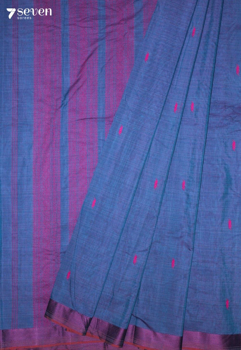 Shonima Signature Seven Handloom Purple Bangalore Pure Cotton Saree - view 1