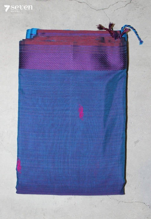 Shonima Signature Seven Handloom Purple Bangalore Pure Cotton Saree