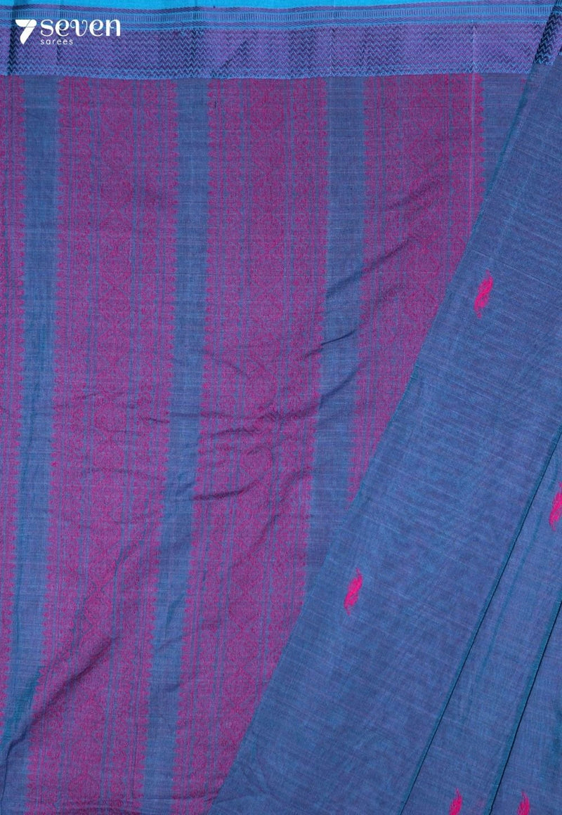 Shonima Signature Seven Handloom Purple Bangalore Pure Cotton Saree - view 3