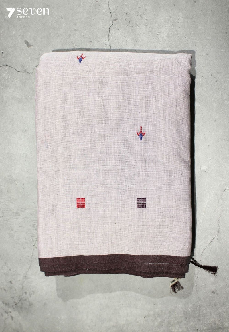 Shravani Signature Seven Handloom Light Pink Bangalore Pure Cotton Saree - Seven Sarees - Saree - Seven Sarees