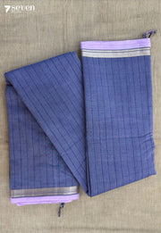 Silver Root Signature Seven Handloom Light Purple Bangalore Pure Cotton Saree - Seven Sarees - Saree - Seven Sarees
