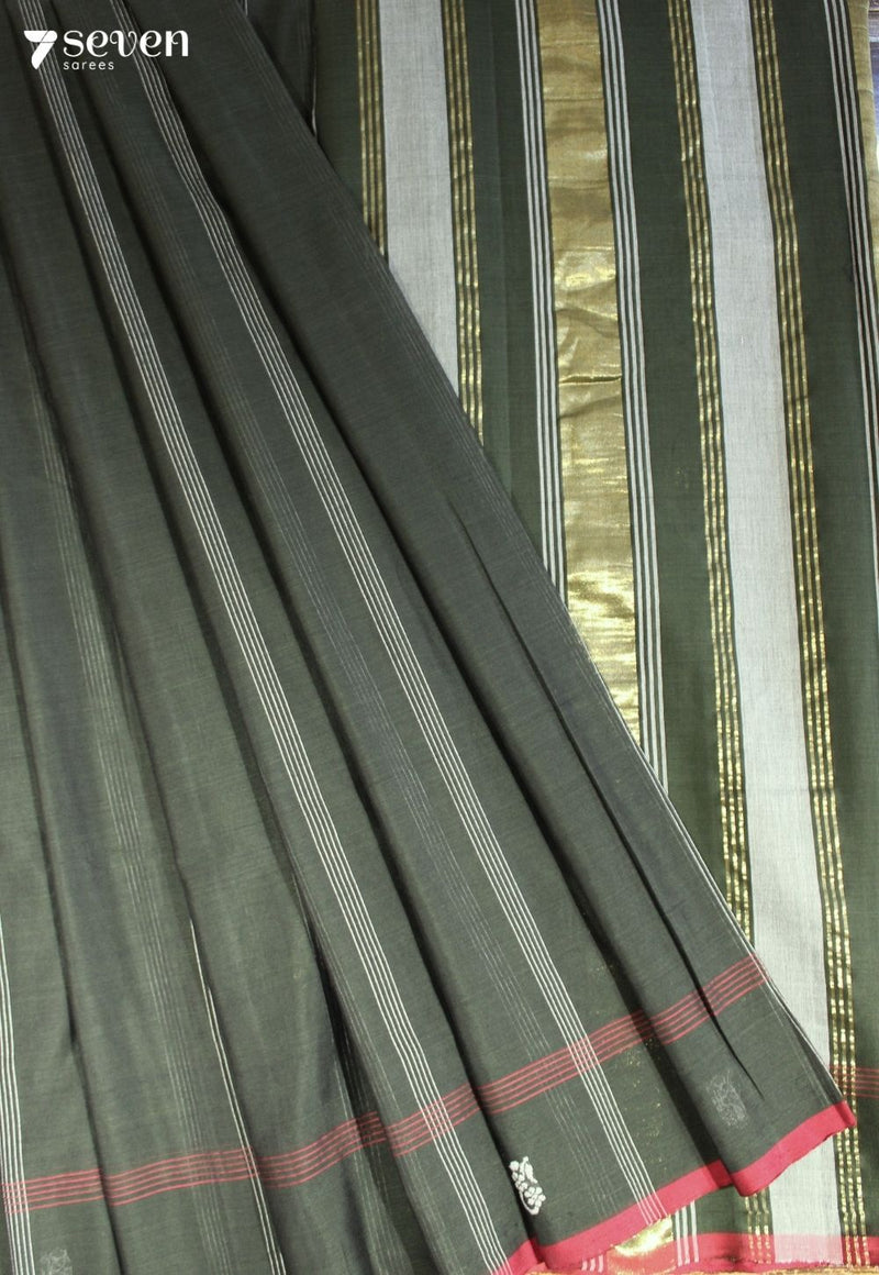 Simhavalli Signature Seven Handloom Green Bangalore Vegan Silk Saree - Seven Sarees - Saree - Seven Sarees