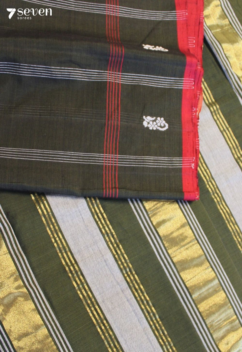Simhavalli Signature Seven Handloom Green Bangalore Vegan Silk Saree - Seven Sarees - Saree - Seven Sarees