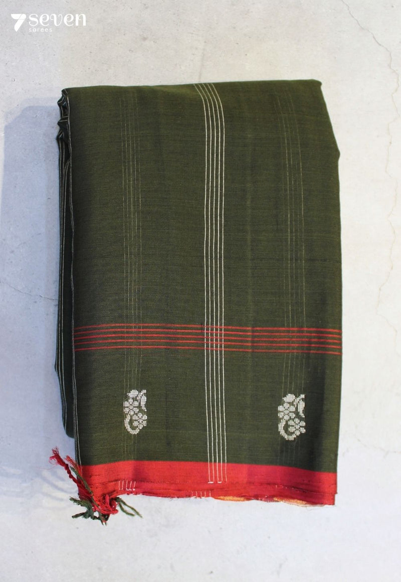 Simhavalli Signature Seven Handloom Green Bangalore Vegan Silk Saree - Seven Sarees - Saree - Seven Sarees