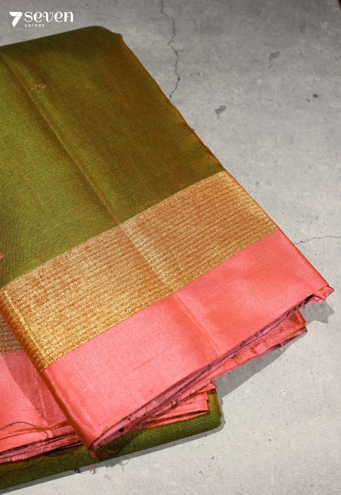 Simhika Signature Seven Handloom Green Bangalore Pure Silk Cotton Saree - Seven Sarees - Saree - Seven Sarees