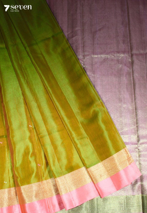 Simhika Signature Seven Handloom Green Bangalore Pure Silk Cotton Saree - Seven Sarees - Saree - Seven Sarees