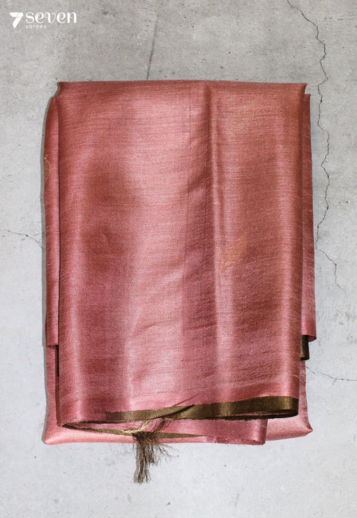 Sirelu Handloom Pink Pure Tussar Silk(Kosa) Saree| Silk Mark Certified - Seven Sarees - Saree - Seven Sarees