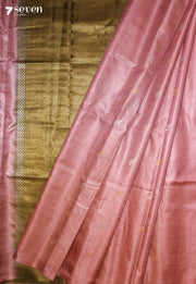 Sirelu Handloom Pink Pure Tussar Silk(Kosa) Saree| Silk Mark Certified - Seven Sarees - Saree - Seven Sarees