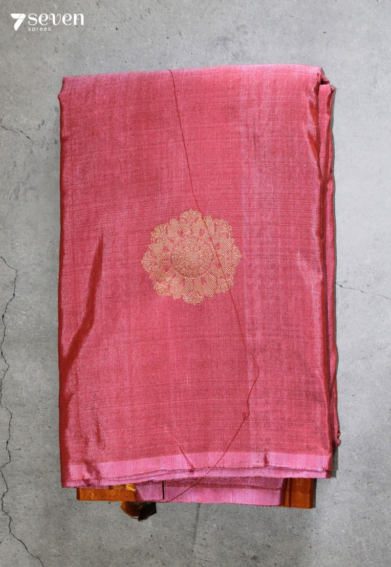Sireya Signature Seven Handloom Pink Bangalore Pure Silk Cotton Saree - Seven Sarees - Saree - Seven Sarees