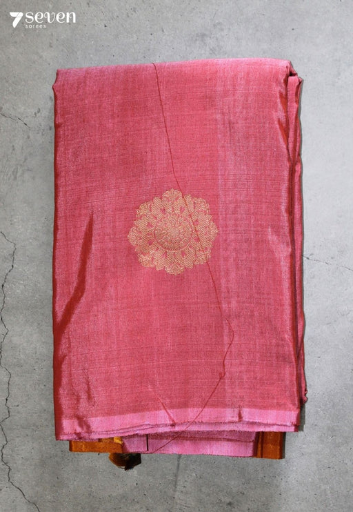 Sireya Signature Seven Handloom Pink Bangalore Pure Silk Cotton Saree - Seven Sarees - Saree - Seven Sarees