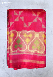Smitakshi Patola Handloom Single Ikat Pink Pure Silk Saree | Silk Mark Certified - view 2