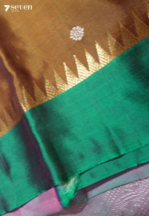 Soft Thorn Signature Seven Handloom Burnt Brown Bangalore Pure Silk Saree|Silk Mark Certified - Seven Sarees - Saree - Seven Sarees