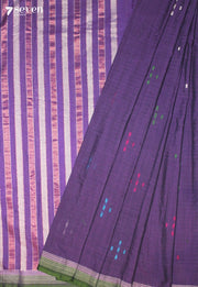 Sovani Signature Seven Handloom Purple Bangalore Pure Cotton Saree - Seven Sarees - Saree - Seven Sarees