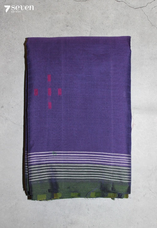 Sovani Signature Seven Handloom Purple Bangalore Pure Cotton Saree - Seven Sarees - Saree - Seven Sarees