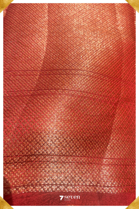 Spiti Benares Red Pure Silk Saree | Silk Mark Certified - Seven Sarees - Saree - Seven Sarees