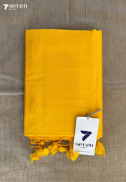 Srngara Mangalagiri Handloom Yellow Vegan Silk Saree - Seven Sarees - Saree - Seven Sarees
