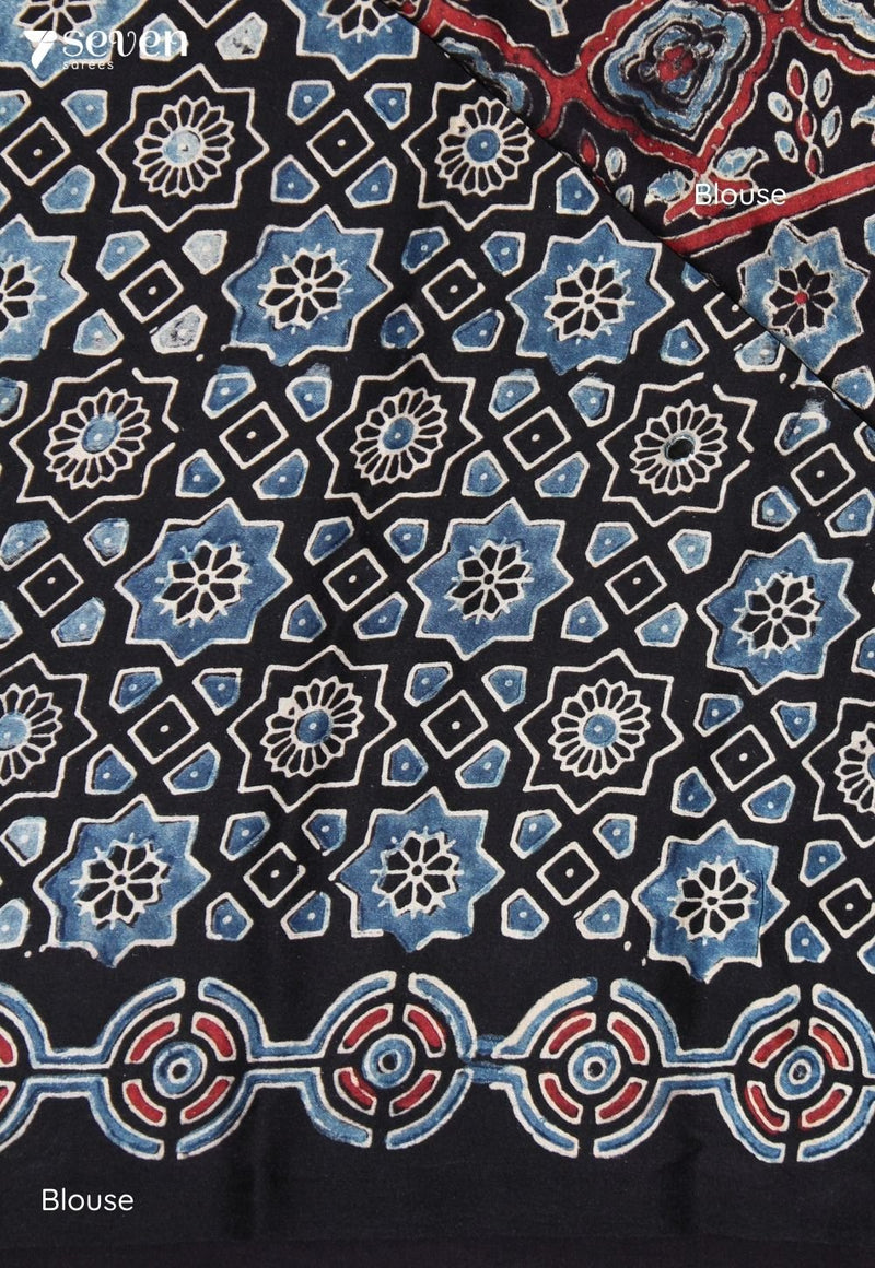 Sudevi Kutch Black Pure Handmade Ajrakh Modal with Handpasted Mirrors - view 4