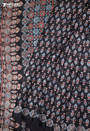 Sudevi Kutch Black Pure Handmade Ajrakh Modal with Handpasted Mirrors - view 1