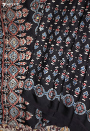 Sudevi Kutch Black Pure Handmade Ajrakh Modal with Handpasted Mirrors - view 5