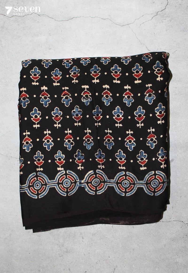 Sudevi Kutch Black Pure Handmade Ajrakh Modal with Handpasted Mirrors - view 2