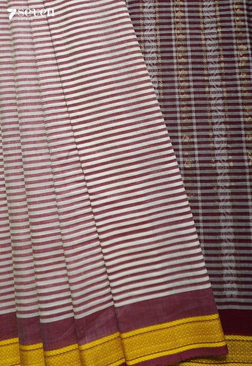 Sukriti Signature Seven Handloom Red Bangalore Pure Cotton Saree - Seven Sarees - Saree - Seven Sarees