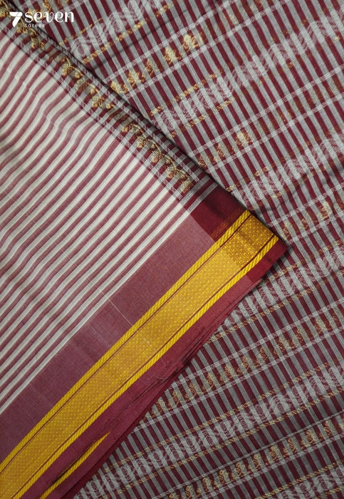 Sukriti Signature Seven Handloom Red Bangalore Pure Cotton Saree - Seven Sarees - Saree - Seven Sarees