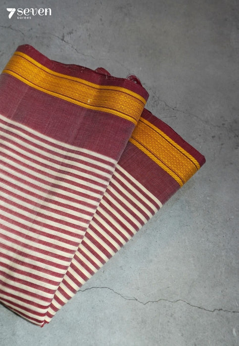 Sukriti Signature Seven Handloom Red Bangalore Pure Cotton Saree - Seven Sarees - Saree - Seven Sarees