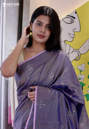 Sunny Mint Signature Seven Handloom Violet Bangalore Vegan Silk Saree - Seven Sarees - Saree - Seven Sarees