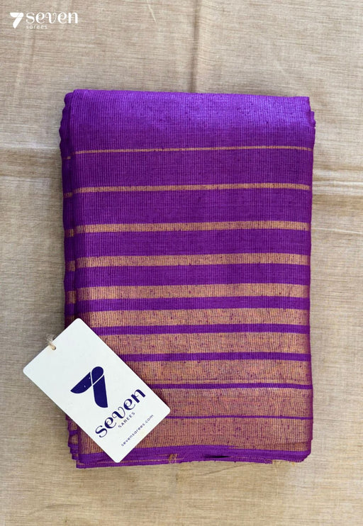 Sun's Favorite Chattisgarh Violet Pure Tussar Silk Saree | Silk Mark Certified - Seven Sarees - Saree - Seven Sarees
