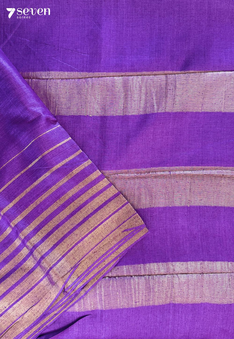 Sun's Favorite Chattisgarh Violet Pure Tussar Silk Saree | Silk Mark Certified - Seven Sarees - Saree - Seven Sarees