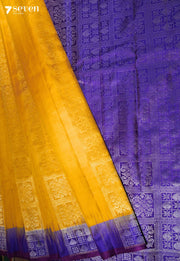 Sunshine Blessings Signature Seven Handloom Yellow Bangalore Pure Silk Saree|Silk Mark Certified - Seven Sarees - Saree - Seven Sarees