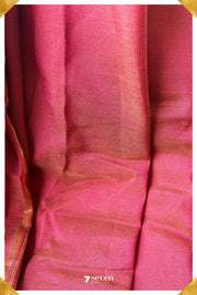 Suragi Signature Seven Handloom Pink Bangalore Vegan Silk Saree - Seven Sarees - Saree - Seven Sarees