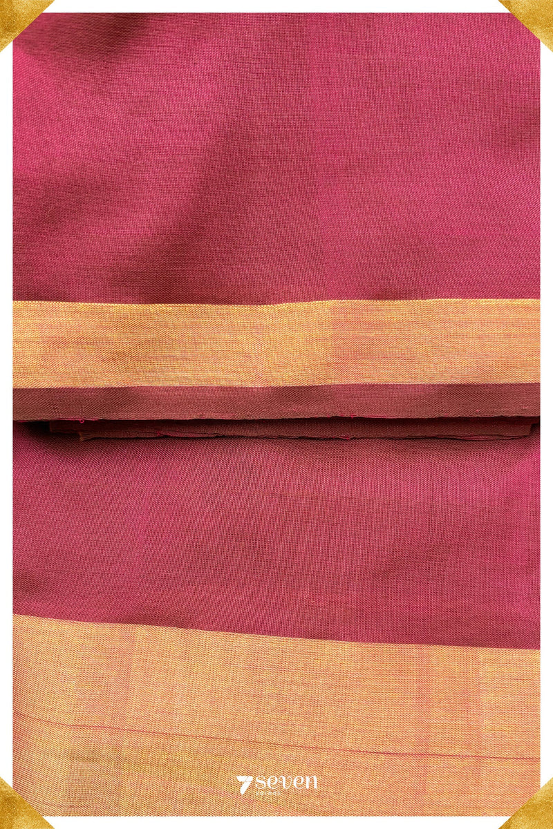 Suragi Signature Seven Handloom Pink Bangalore Vegan Silk Saree - Seven Sarees - Saree - Seven Sarees