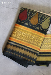 Suranika Patola Handloom Single Ikkat Grey Pure Silk Saree|Silk Mark Certified - Seven Sarees - Saree - Seven Sarees