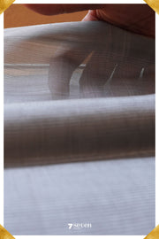 Sushmita Mangalagiri Handloom Silver Silk Cotton Saree - Seven Sarees - Saree - Seven Sarees