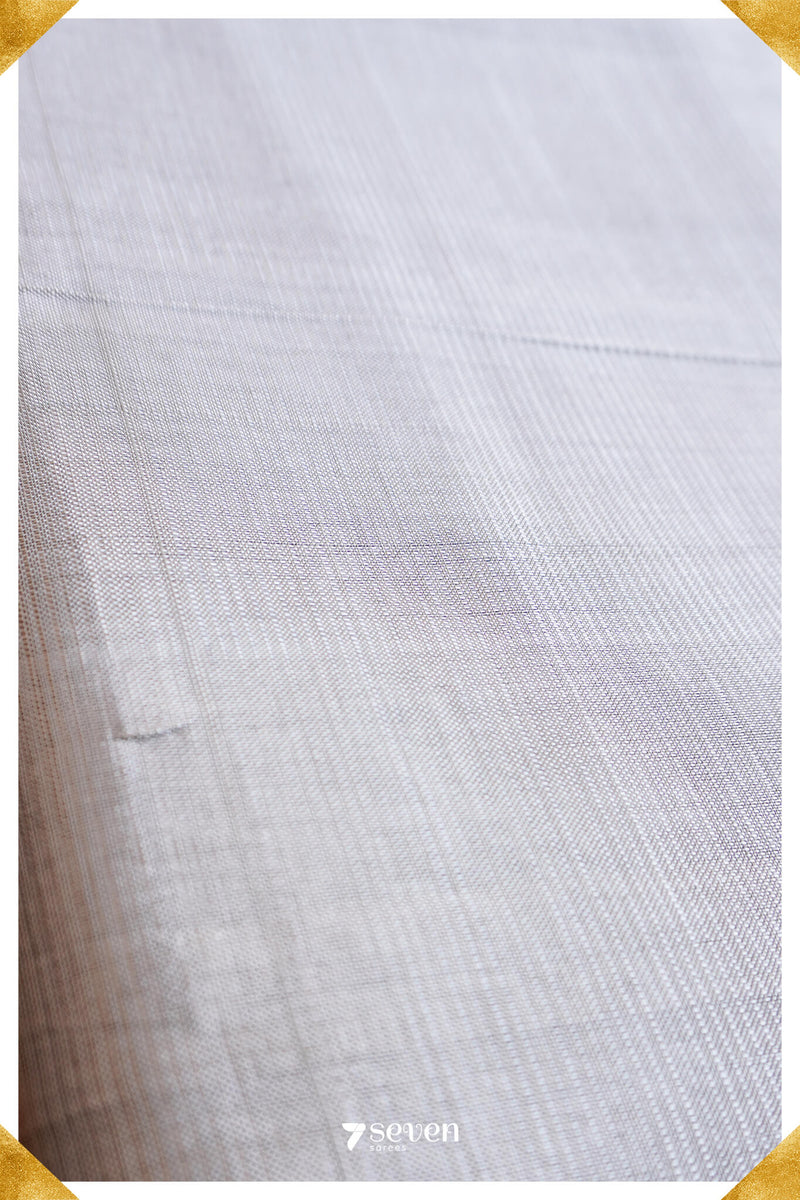 Sushmita Mangalagiri Handloom Silver Silk Cotton Saree - Seven Sarees - Saree - Seven Sarees