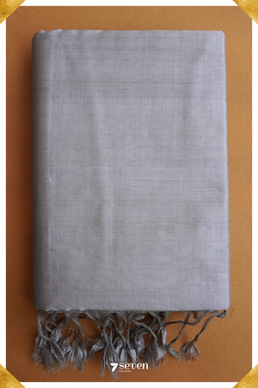 Sushmita Mangalagiri Handloom Silver Silk Cotton Saree - Seven Sarees - Saree - Seven Sarees