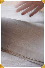 Sushmita Mangalagiri Handloom Silver Silk Cotton Saree - Seven Sarees - Saree - Seven Sarees