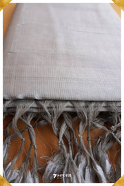 Sushmita Mangalagiri Handloom Silver Silk Cotton Saree - Seven Sarees - Saree - Seven Sarees