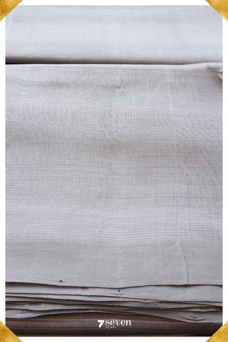 Sushmita Mangalagiri Handloom Silver Silk Cotton Saree - Seven Sarees - Saree - Seven Sarees