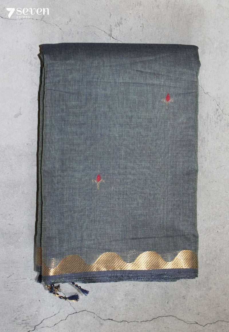 Sushmita Signature Seven Handloom Grey Bangalore Pure Cotton Saree - view 2