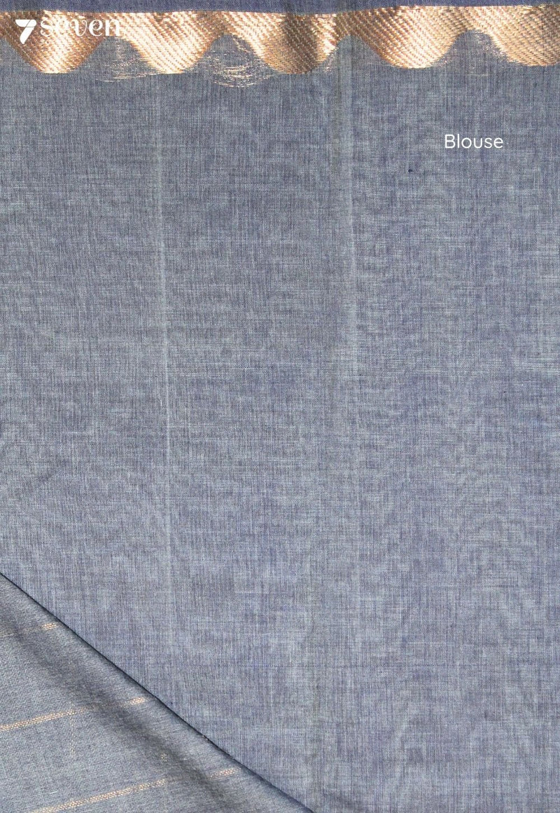 Sushmita Signature Seven Handloom Grey Bangalore Pure Cotton Saree - view 4