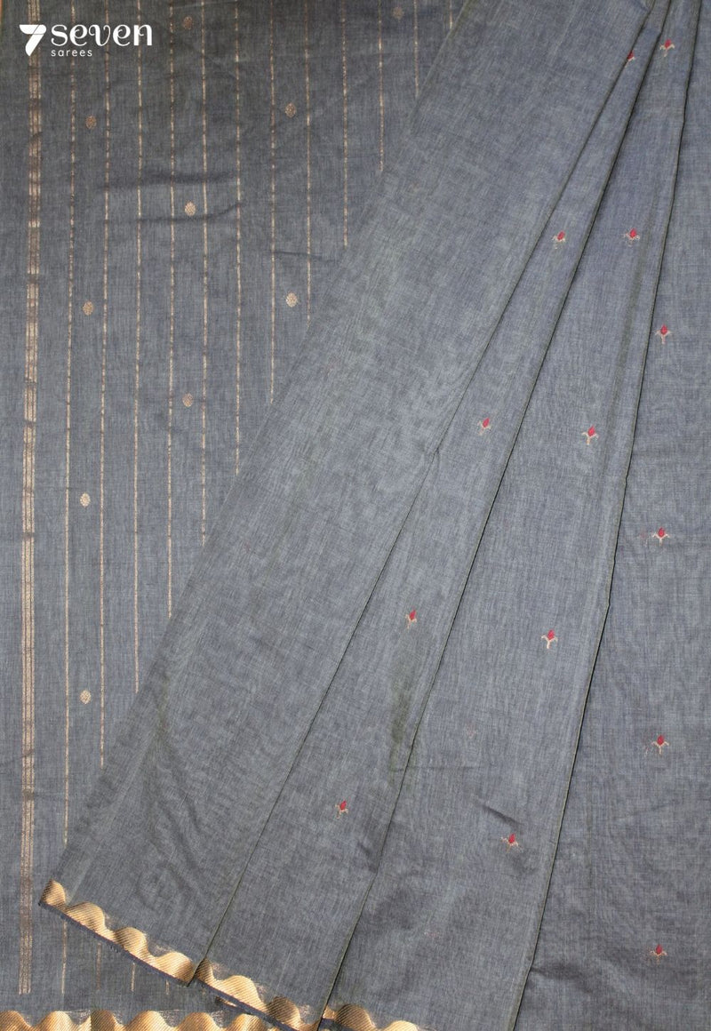 Sushmita Signature Seven Handloom Grey Bangalore Pure Cotton Saree - view 1