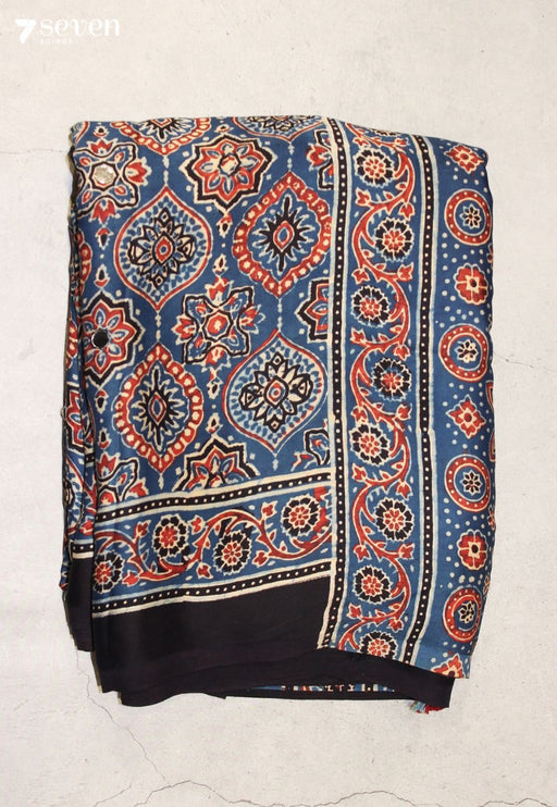 Sushravi Kutch Blue Pure Handmade Ajrakh Modal with Handpasted Mirrors