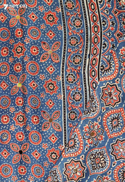 Sushravi Kutch Blue Pure Handmade Ajrakh Modal with Handpasted Mirrors - view 3