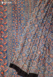 Sushravi Kutch Blue Pure Handmade Ajrakh Modal with Handpasted Mirrors - view 1